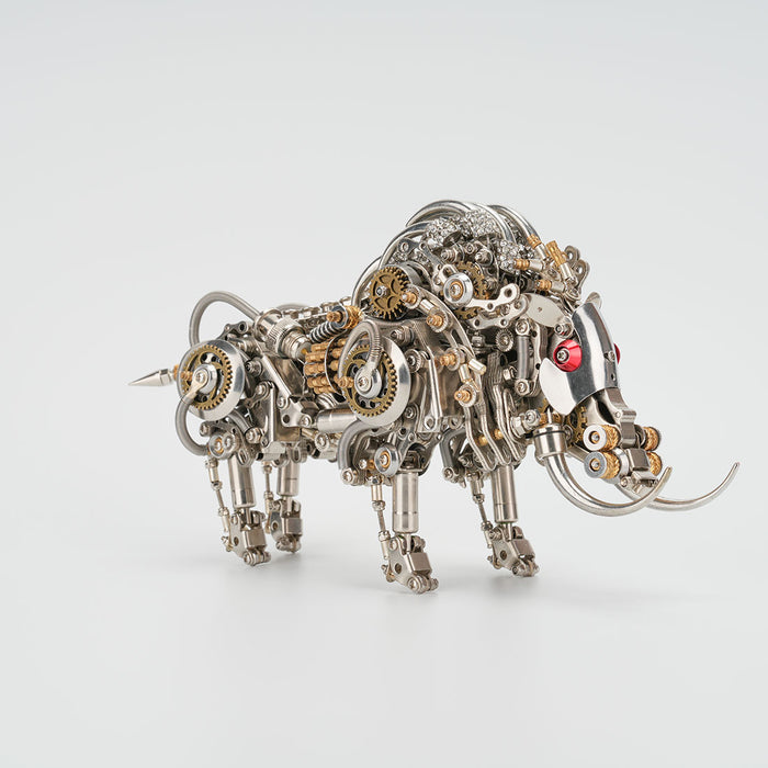 Raging Tusk 3D Metal Mechanical Boar Model Kit–DIY Steampunk Animal Assembly for Desktop Display