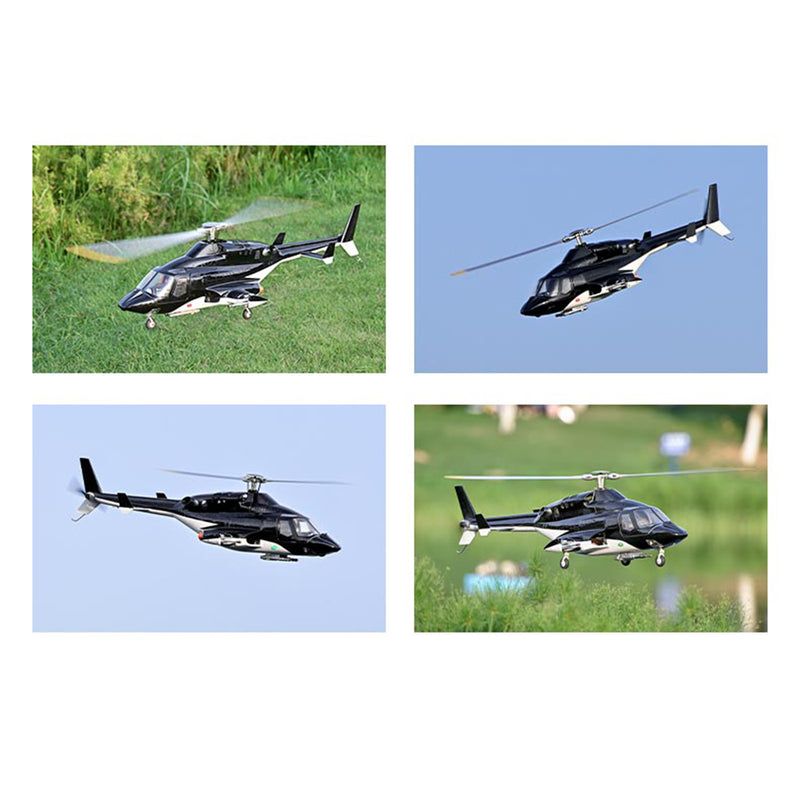flywing bell 222 airwolf 2.4g 6ch 470-class rc military helicopter model with retractable landing gear, ace flight controller, gps positioning & m1 and m2 stick-mode (rtf)
