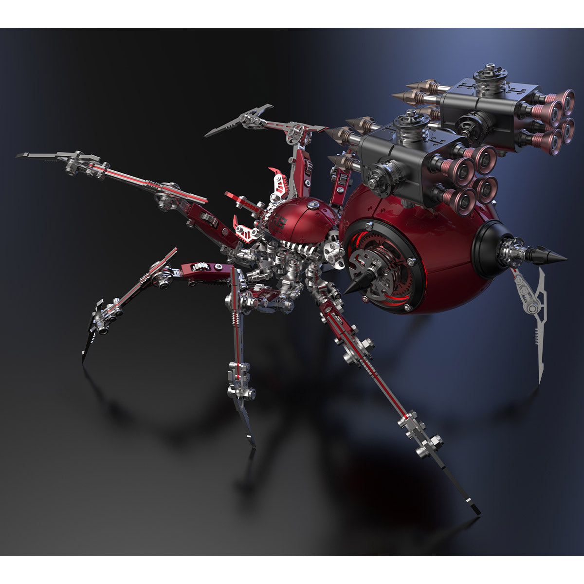 steampunk mechanical war spider 3d assembly model kit – build your own industrial arachnid artillery
