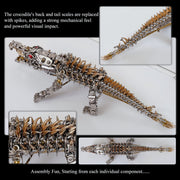 3D Metal Sleeping Crocodile DIY Metal Puzzle Model Kit Mechanical Assembly Crafts 1500+PCS - EngineDIY