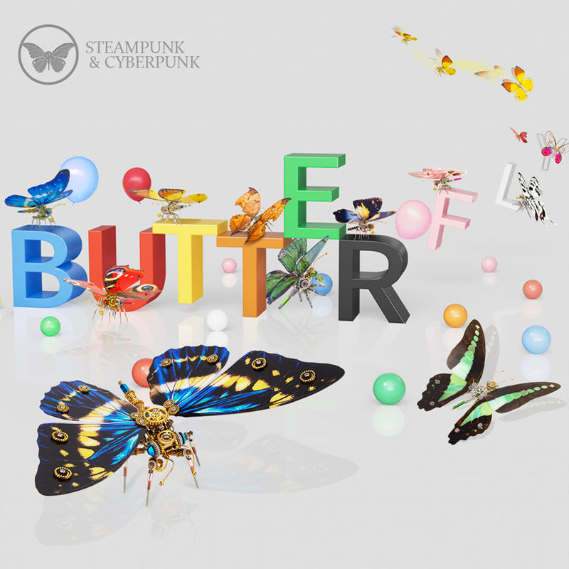 3D Mechanical Butterfly Assembly Model Kit for Art Collectors - EngineDIY