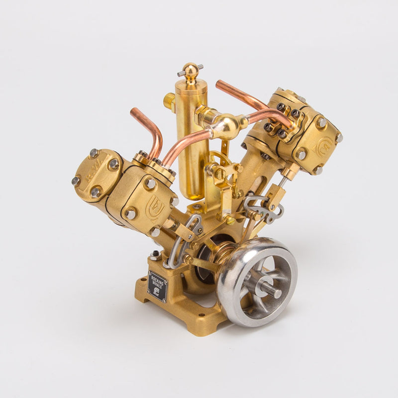 rw-v2 mini v-shape double cylinder steam engine model