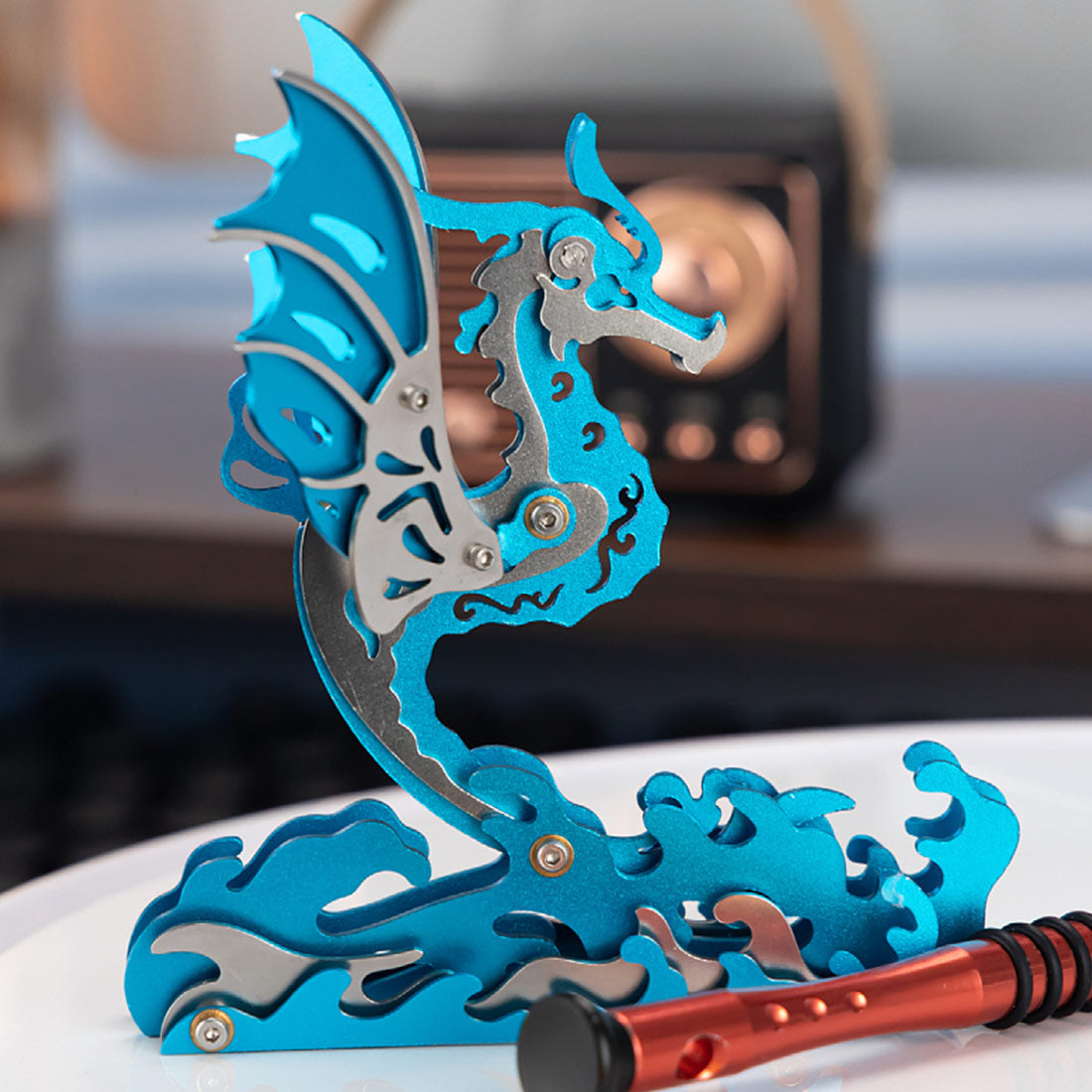 3d metal mechanical seahorse puzzle assembly model kit