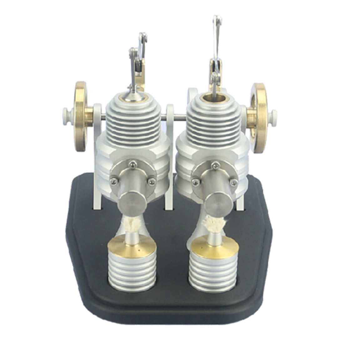 Moteur thermique Stirling bicylindre à combustion externe, à poutre entièrement métallique, idéal pour les passionnés de machines (version kit)