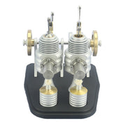 All Metal Beam Heat Engine Twin-Cylinder Stirling External Combustion Engine Gifts for Machine Enthusiasts(Kit Version) - EngineDIY