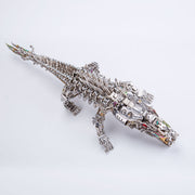 3D Metal Sleeping Crocodile DIY Metal Puzzle Model Kit Mechanical Assembly Crafts 1500+PCS - EngineDIY