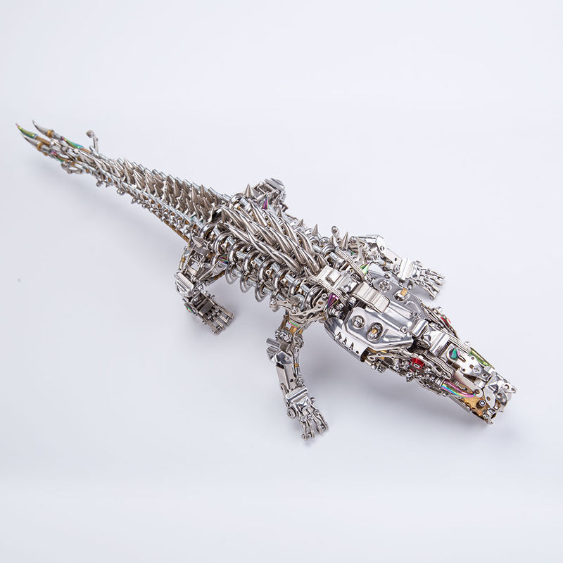 3D Metal Sleeping Crocodile DIY Metal Puzzle Model Kit Mechanical Assembly Crafts 1500+PCS - EngineDIY
