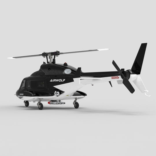 WOLFBUSH AW-911 Airwolf 1/34 Scale 2.4G 9CH Flybarless RC Helicopter Model with 6G/3D Stunt Mode and GPS Positioning