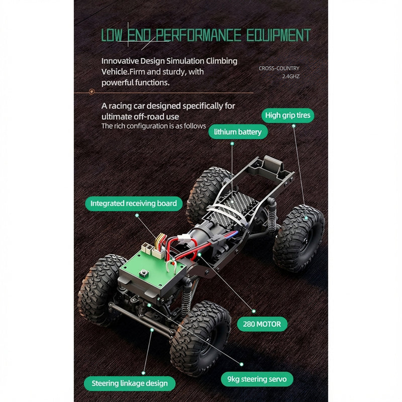 1/16 scale full-proportional pickup-style rc crawler - enginediy