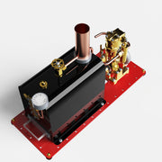 rw-bl1k mini reversible reciprocating single-cylinder live steam engine kit with boiler diy kit
