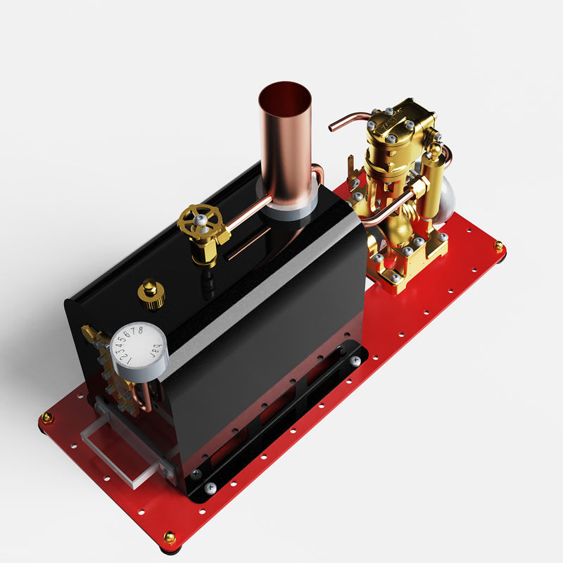 rw-bl1k mini reversible reciprocating single-cylinder live steam engine kit with boiler diy kit