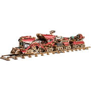 3d wooden steampunk victorian steam train model building kit 800+pcs with led light
