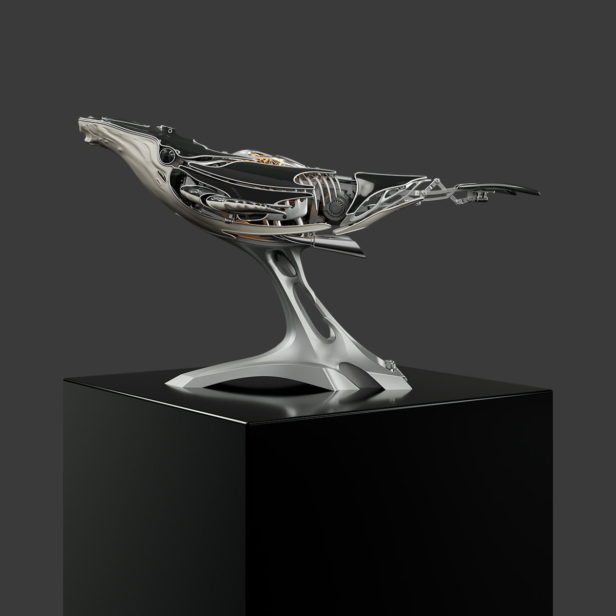 3d metal mechanical humpback whale model kit– diy marine creature assembly puzzle toy