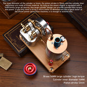 Retro All-metal Vertical Twin-Cylinder Steam Engine Model with Dynamic Balanced Crankshaft RTR STEM Model - EngineDIY
