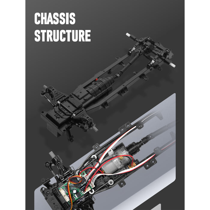 1/14 scale 2.4g full-proportional rc pickup truck with independent suspension and adjustable gear settings