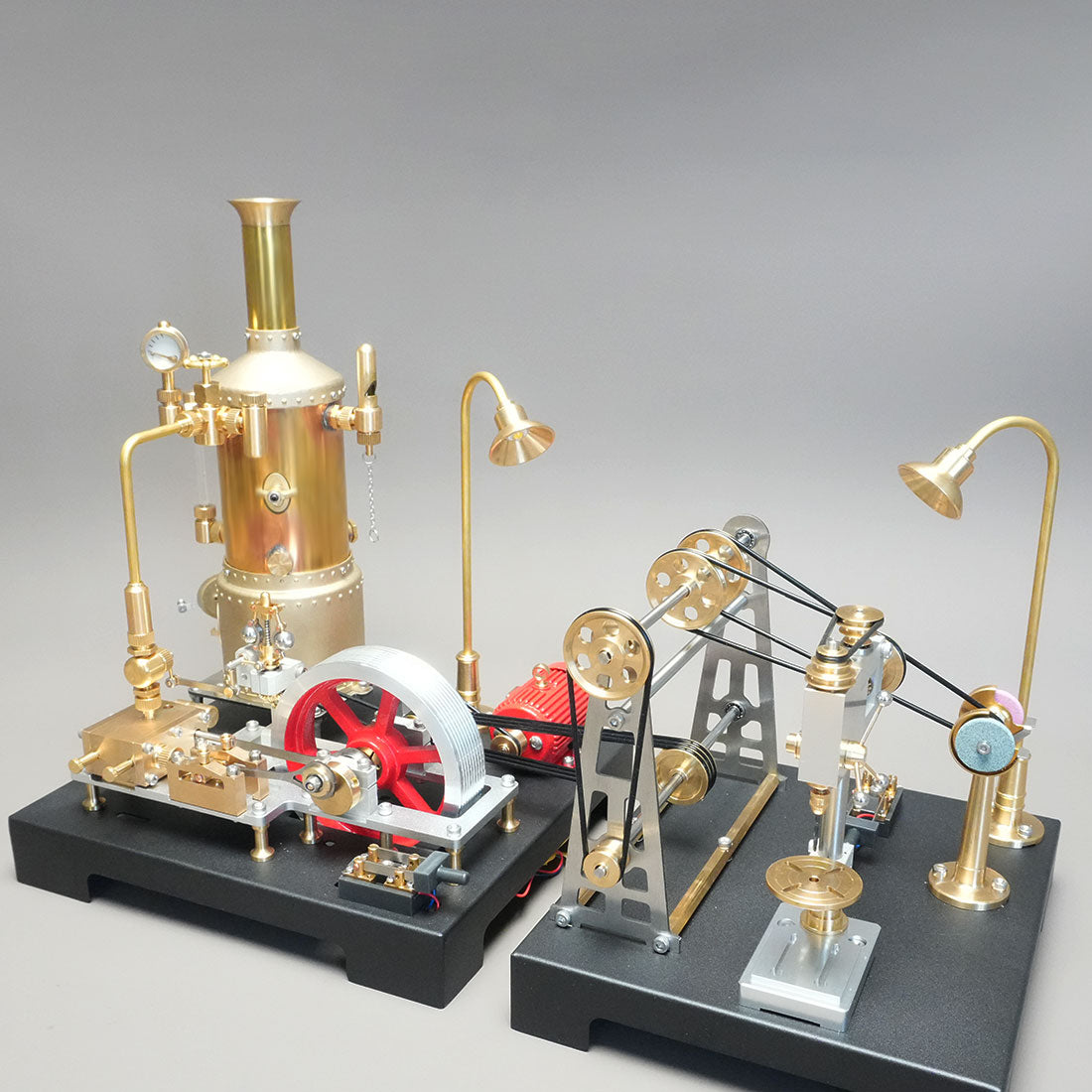 RETROL SE-03 Working Stationary Mill Steam Engine Model Kit with Boiler, Generator and Lamp Stand