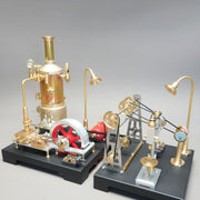 RETROL SE-03 Working Stationary Mill Steam Engine Model Kit with Boiler, Generator and Lamp Stand - EngineDIY