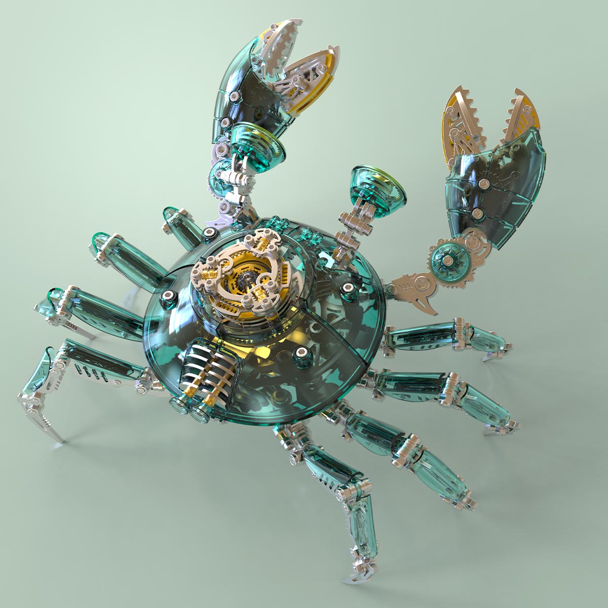 3d metal mechanical crab assembly model kit 
