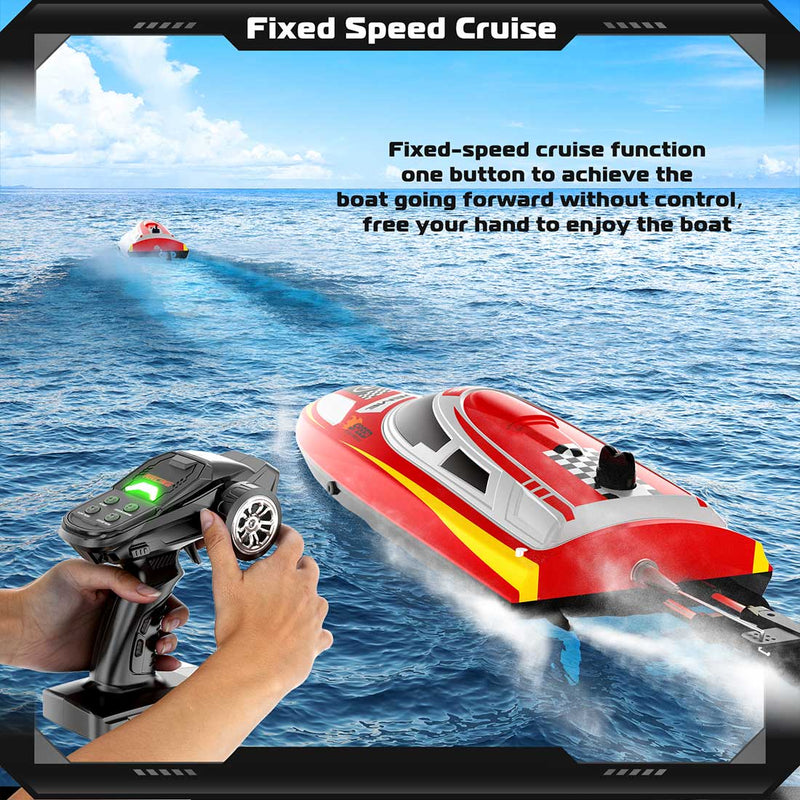 2.4ghz Remote Control Speedboat - 30km/H High-Speed Electric Racing Boat With Led Night Lights