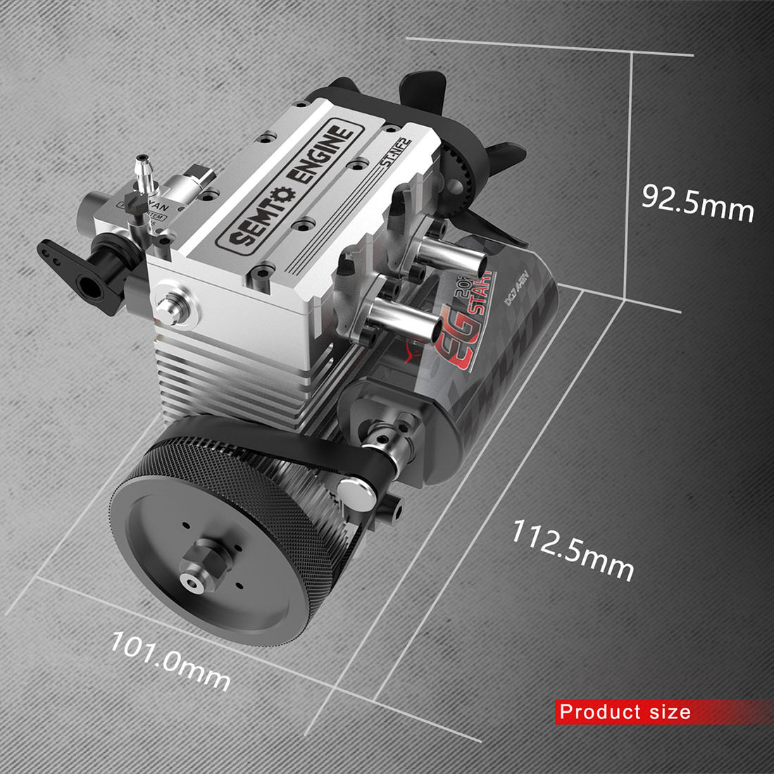 SEMTO ENGINE ST-NF2 7.0cc Mini Inline Double-cylinder Four-stroke Air ...
