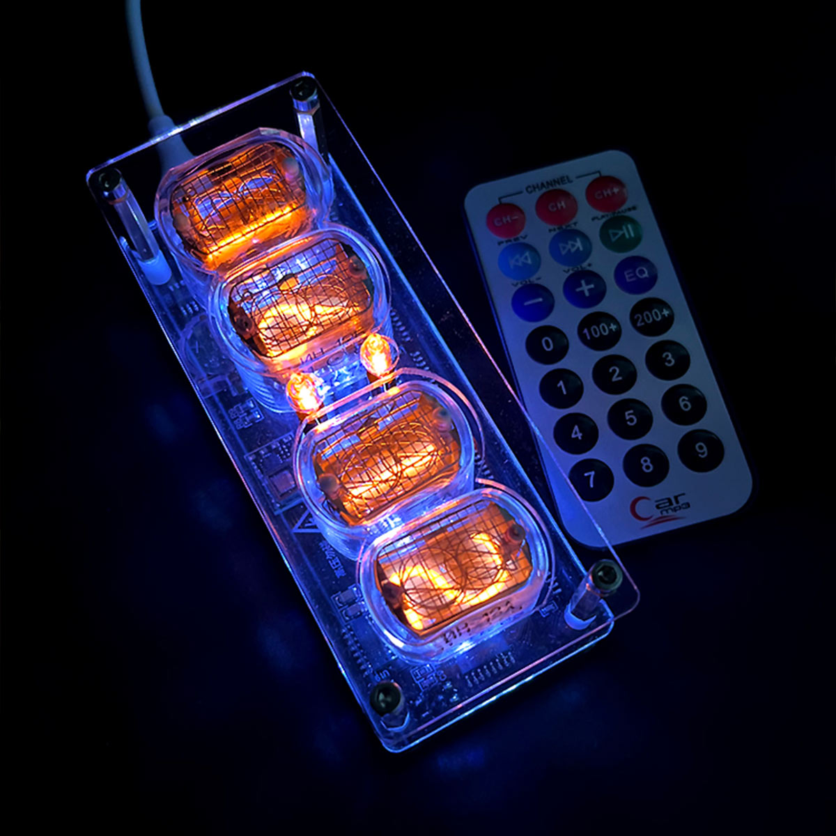 soviet cyberpunk in12 nixie tube clock - retro vintage desktop decor