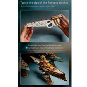 3d wooden mechanical space battleship model kit, vintage industrial style collectible display (912pcs)