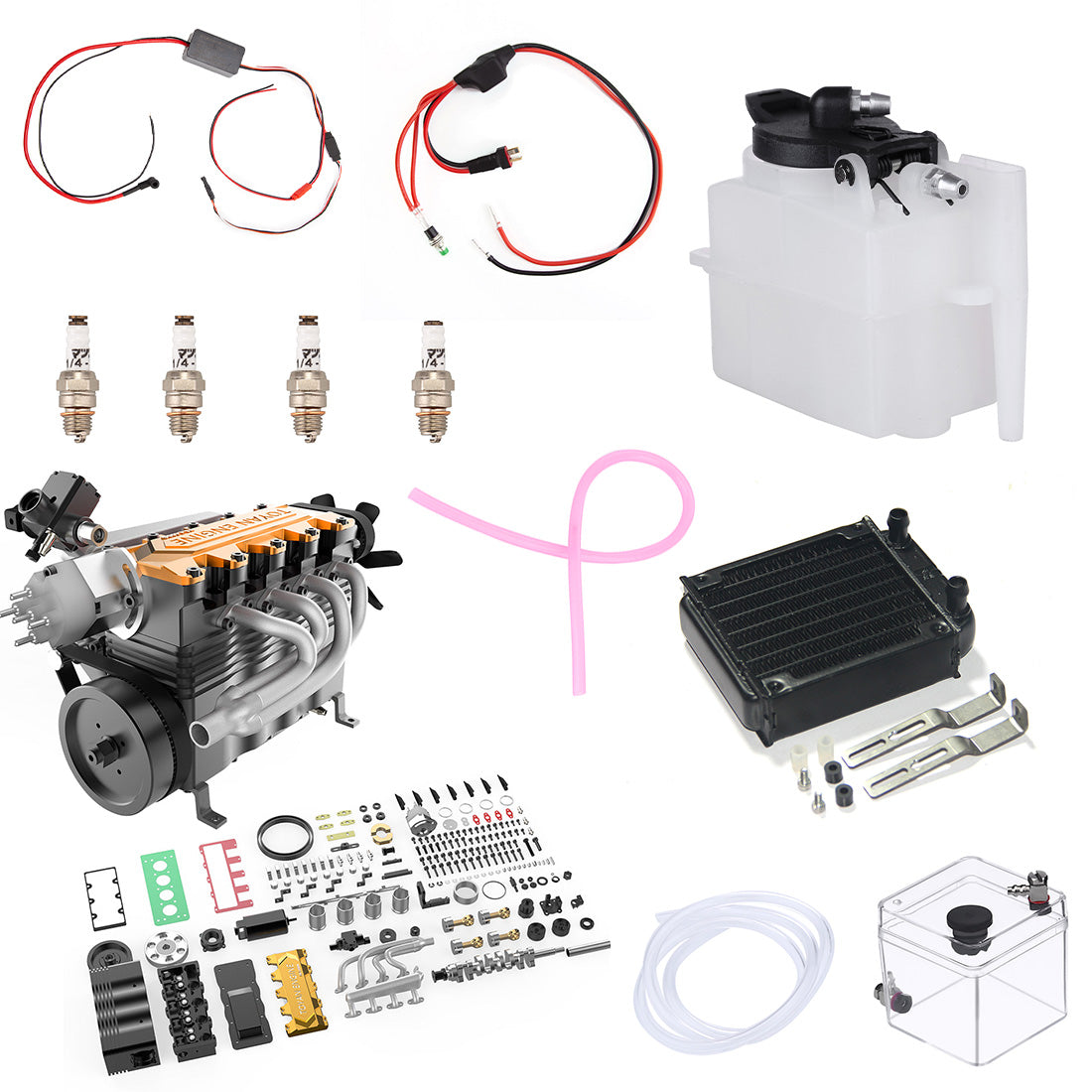 TOYAN FS-L400BGC 14CC Inline 4 Cylinder 4 Stroke OHC L4 Water-cooled Gasoline Engine Model for RC Model Car Ship Airplane - EngineDIY