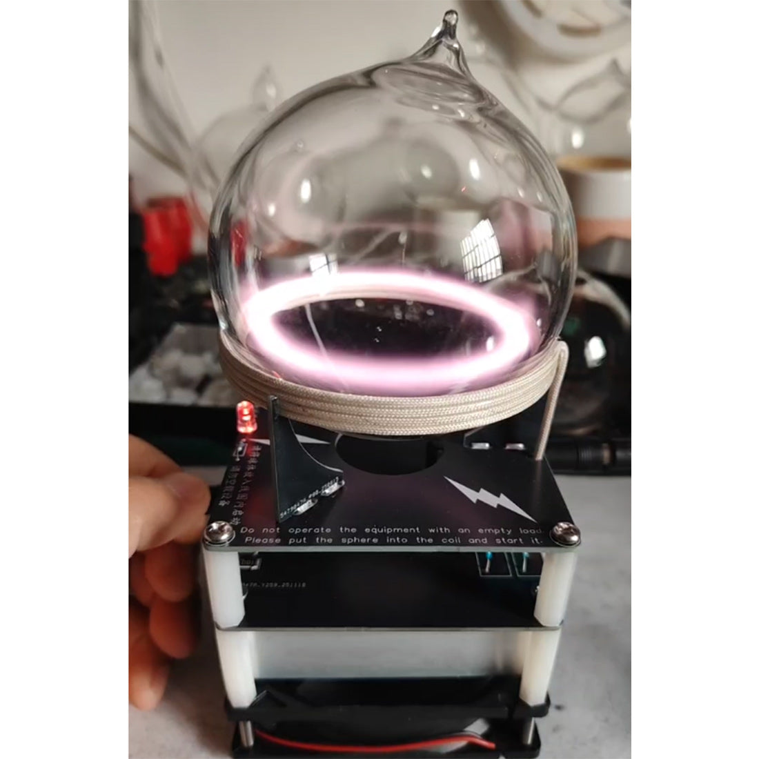 Plasma Energy Light Sphere, Magnetic Field Neon Gas Display Lamp Ring Plasma Sphere-Interactive Science Desk Toy - EngineDIY