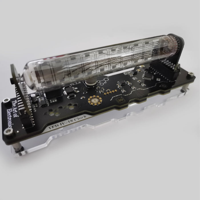 iv18 vacuum fluorescent tube clock - cyberpunk nixie tube decor, rgb glowing display for pc gaming setup