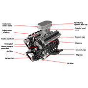 enjomor v12 engine model that works gs-v12 gas engine johnnyq90 large scale model v12 72cc chuan qi 