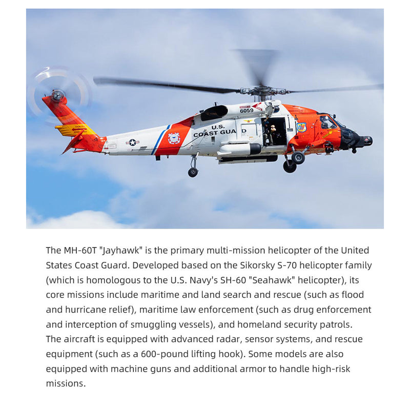 FLYWING MH-60T 2.4G 6CH 470-Class Quick-Release 4-Rotor Scale RC Military Helicopter Model with ACE Flight Controller, GPS Positioning & Left/Right-Hand Control - EngineDIY