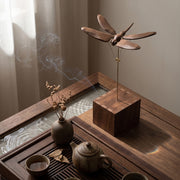 handcrafted wooden mechanical dragonfly kinetic model
