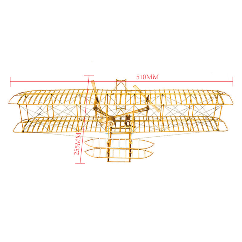 wooden 1/24 scale wright-flyer i model kit, open-frame biplane aircraft assembly kit, precision-cut wood diy model for aviation collectors & desktop display