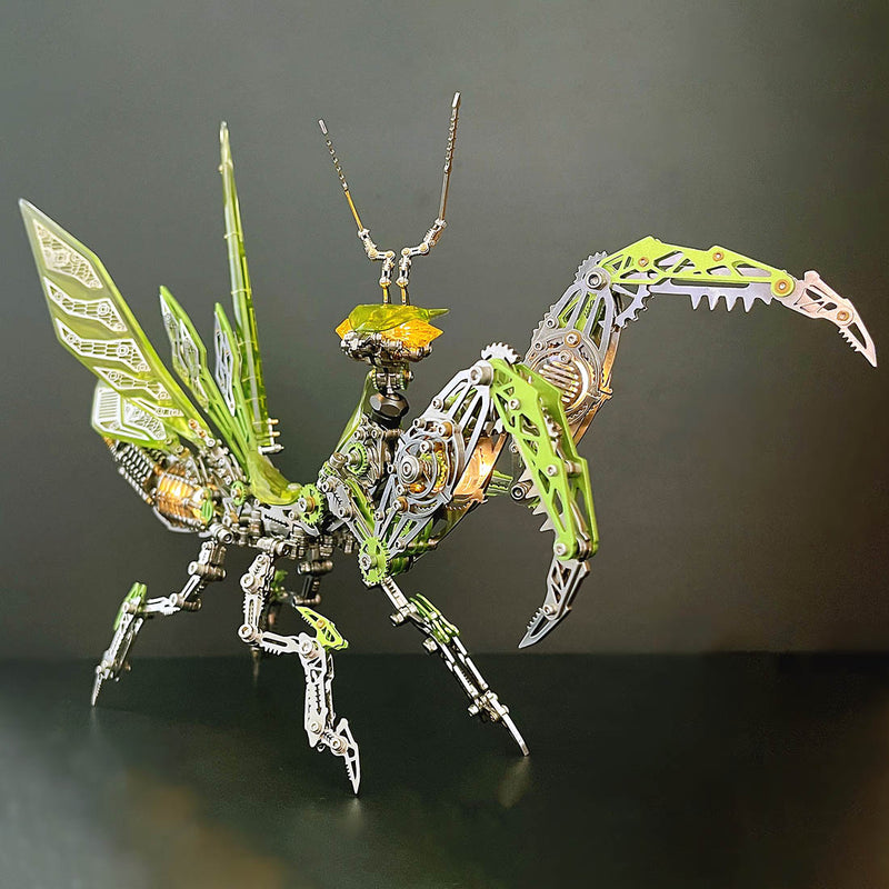 3D Metal Mechanical Mantis DIY Assembly Insect Model Kits Creative Ornaments-1000+PCS - EngineDIY