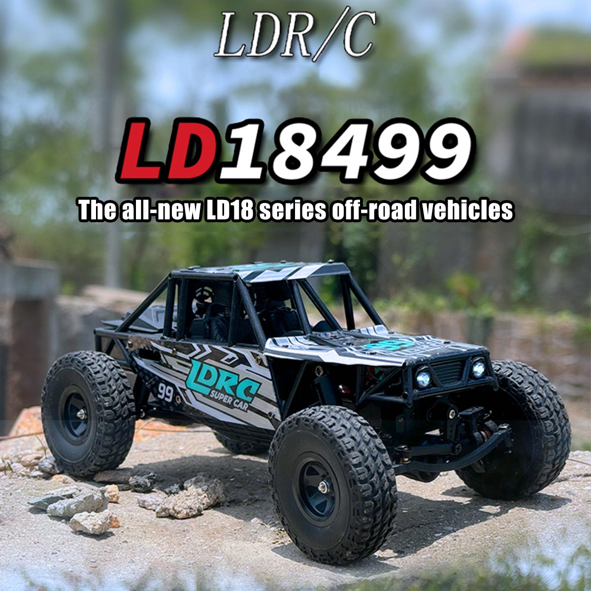 1/18 scale 2.4g 3ch 4wd tube chassis off-road rc car model with flip-up headlights