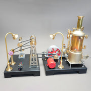 RETROL SE-03 Working Stationary Mill Steam Engine Model Kit with Boiler, Generator and Lamp Stand - EngineDIY