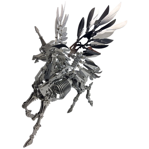 3d stainless steel mechanical unicorn diy assembly model kit, desktop decoration gift for adults and collectors