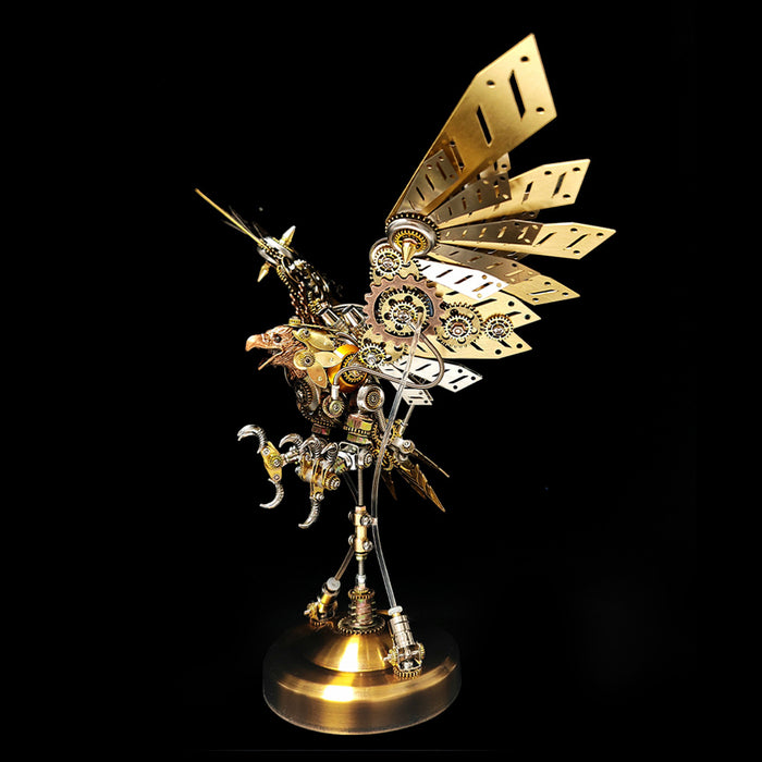3d diy steampunk metal mechanical eagle model kit, creative trendy display - 650pcs