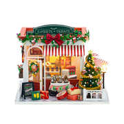 wood handcrafted miniature christmas candy house model kit