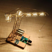 DIY Metal Wire Tower Crane Night Light Kit – STEM Display Sculpture Model Kit - EngineDIY
