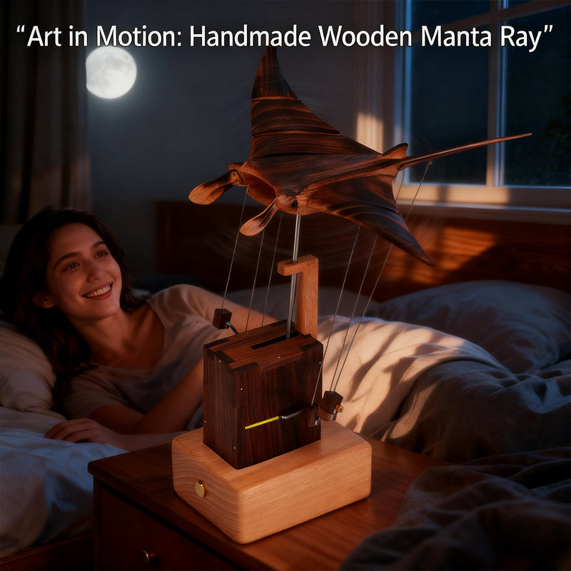 wooden manta ray bionic marine biological dynamic model