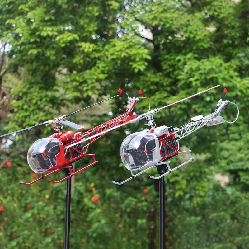 wolfbush bell-47 450-class 3-blade rc helicopter, 2.4ghz 12ch scale helicopter with brushless dfc, metal shaft drive, h1pro flight controller & openable cockpit (rtf version)