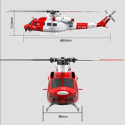 goosky e2 uh-1y 2.4g 6ch dual brushless direct drive rc rescue simulation helicopter model with lidar positioning
