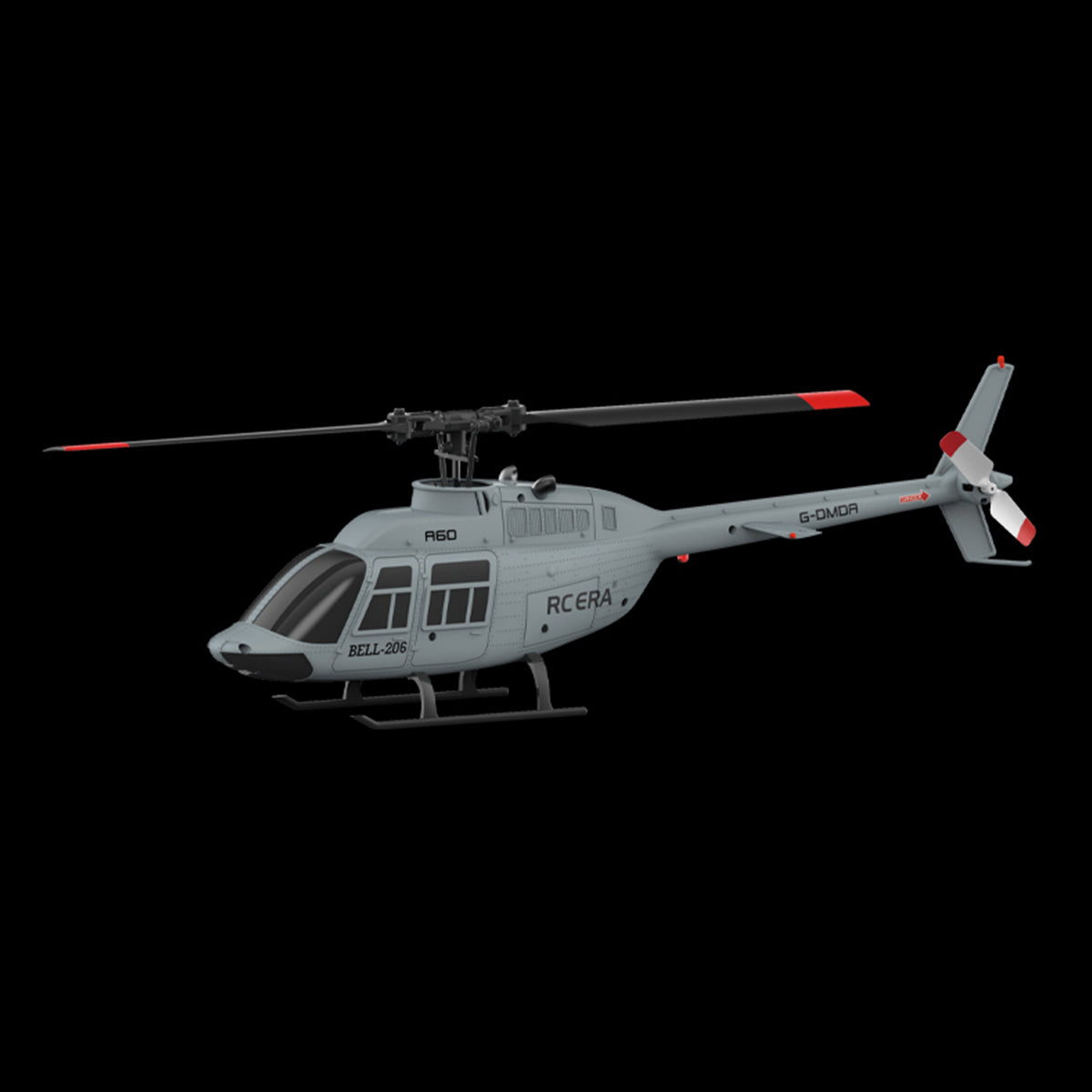 a60 bell206 90-class 2.4g 4ch single rotor flybarless mini rc helicopter model with optical flow altitude hold 1/42 scale