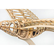 wooden mechanical dove model kit, 110cm wingspan flapping bird with gear-driven motion, diy assembly kit for wall display