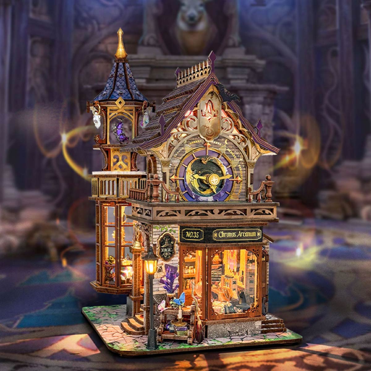 Wooden Time Magic Workshop DIY Miniature House 3D Model Kit - EngineDIY