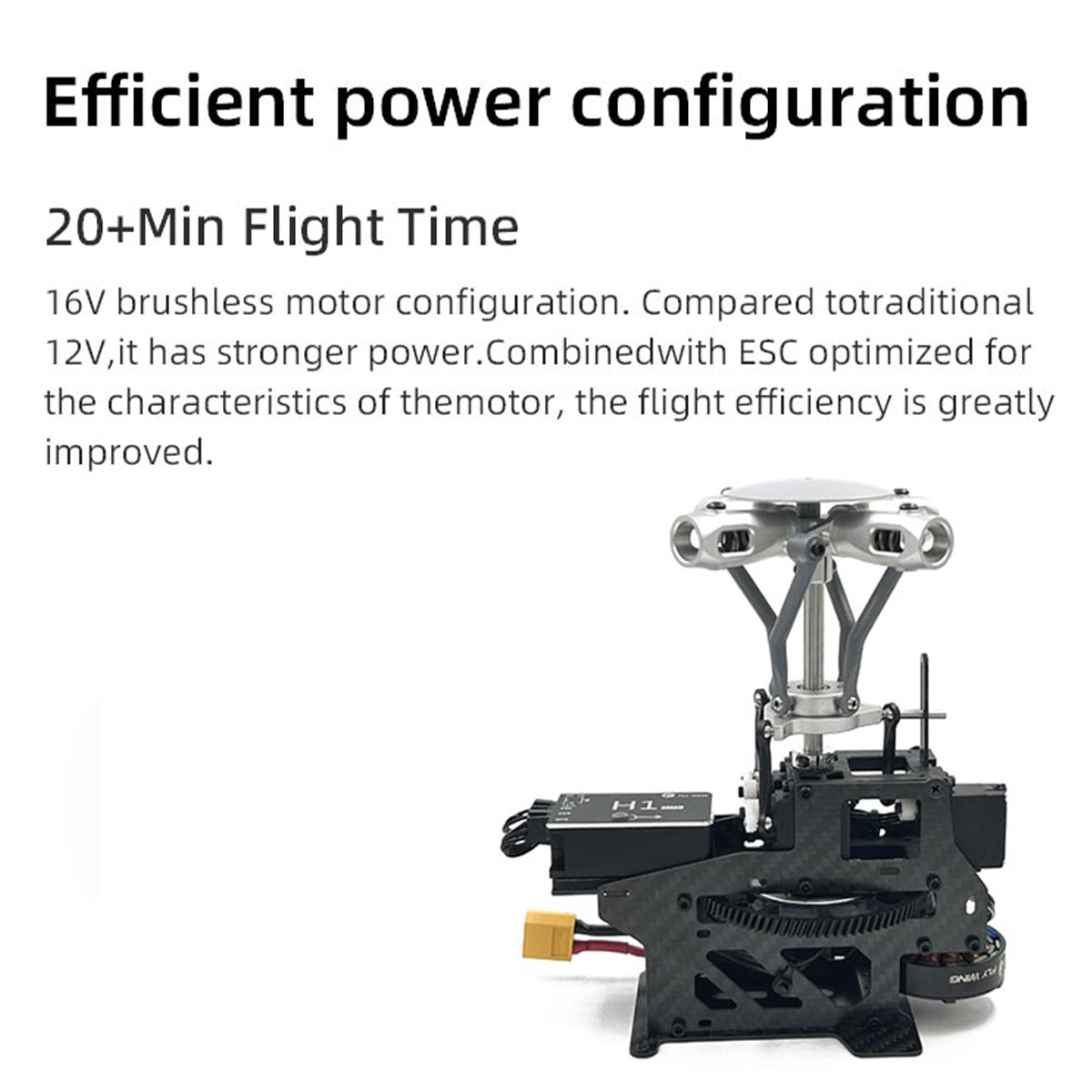 flywing ec135 470 class rc helicopter detachable propellers adac 6ch 2.4g with h1 flight controller & gps