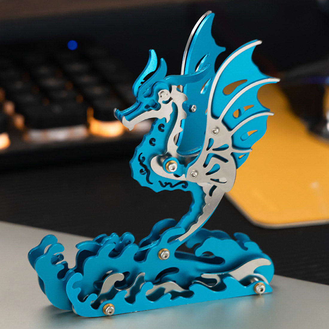 3d metal mechanical seahorse puzzle assembly model kit