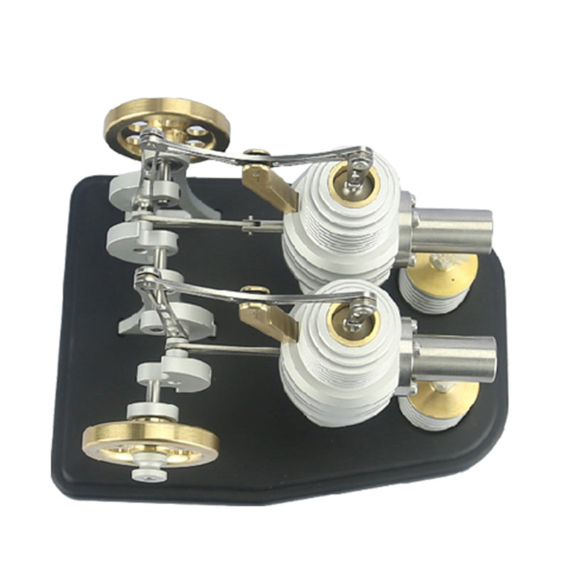 All Metal Beam Heat Engine Twin-Cylinder Stirling External Combustion Engine Gifts for Machine Enthusiasts(Kit Version) - EngineDIY