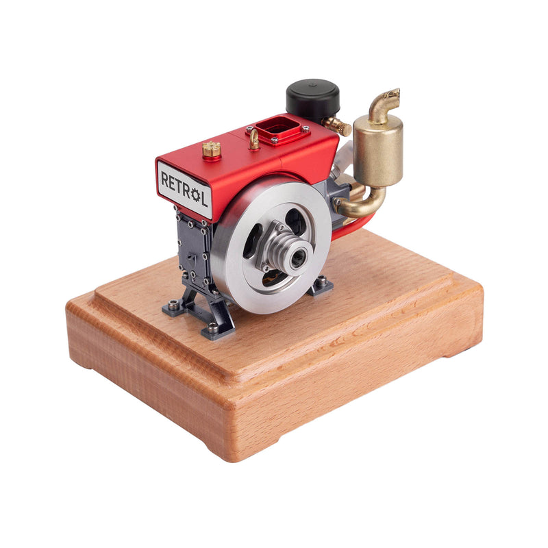 RETROL 1/8 2.6cc Mini Single-Cylinder Four-Stroke Gasoline Engine Model Upgraded Internal Combustion Engine Model - EngineDIY